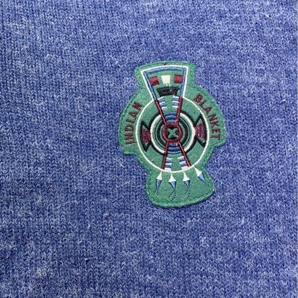 Vintage Gina Peters Henley Wool Blend Indian Blanket Sweater, Est. Sz Med-Large - Picture 5 of 7